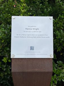 Erinnerungsstele für Patricia Wright